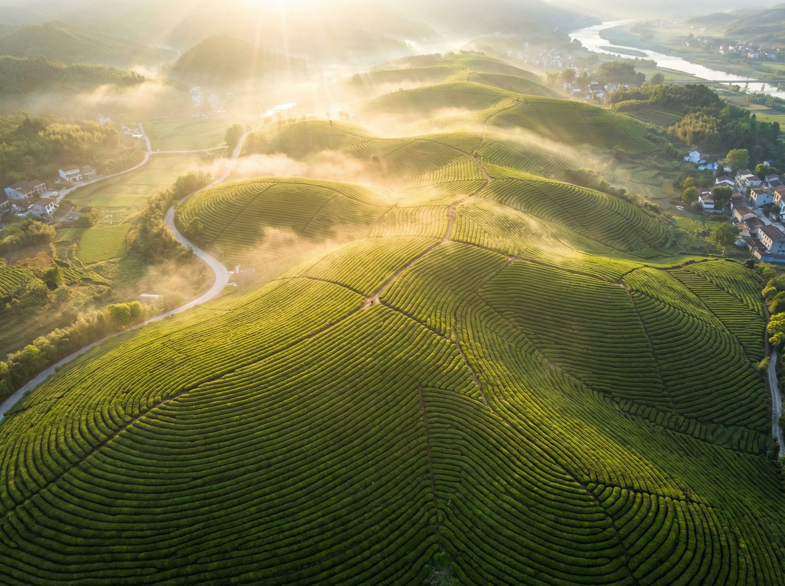 黄色仓库视频：万亩茶园航拍植物视频纪录片
